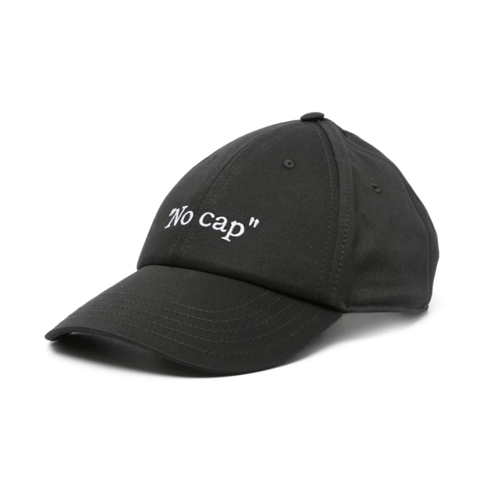 Off White Zwarte Katoenen Twill Geborduurde Pet Black Heren