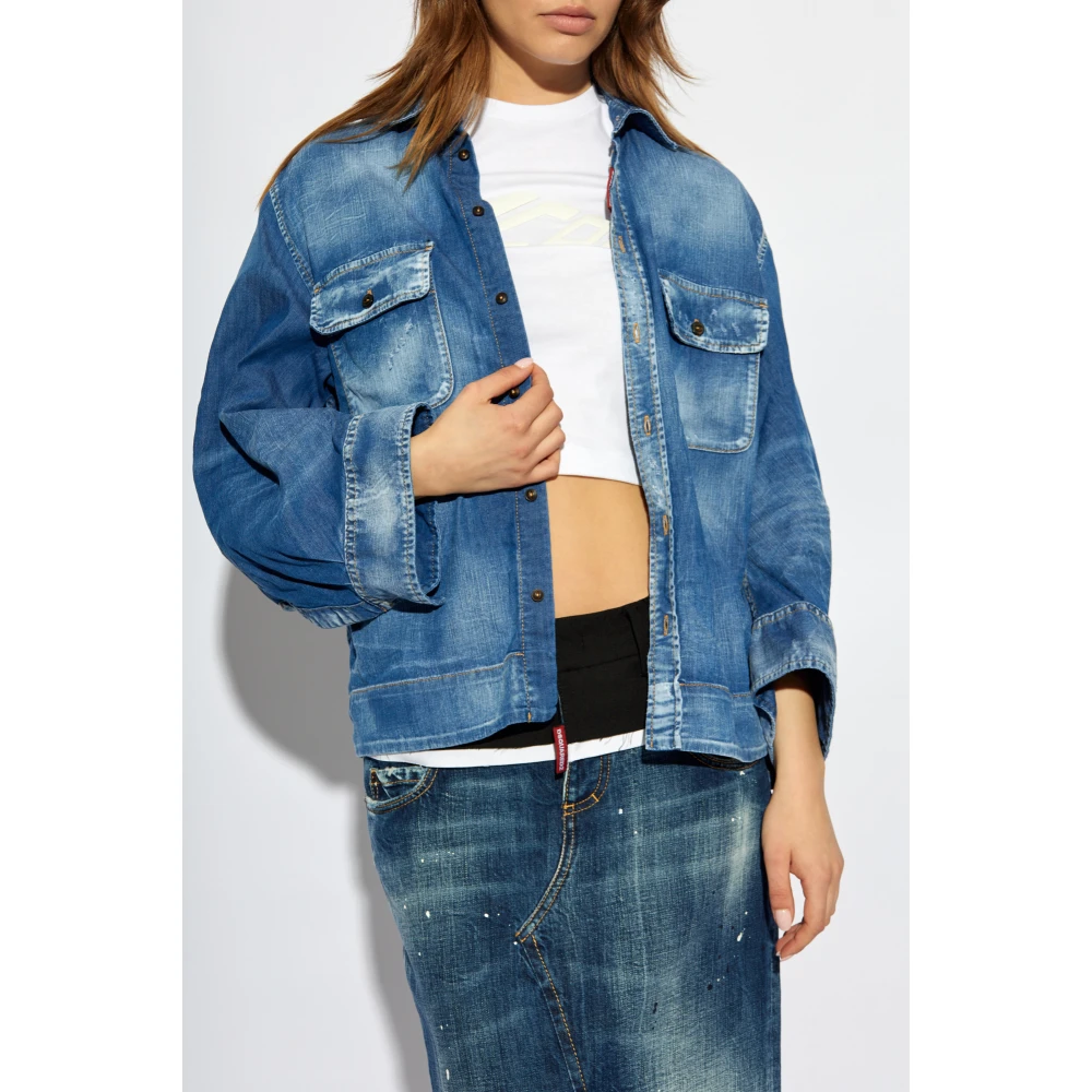 Dsquared2 Denim overhemd Blue Dames