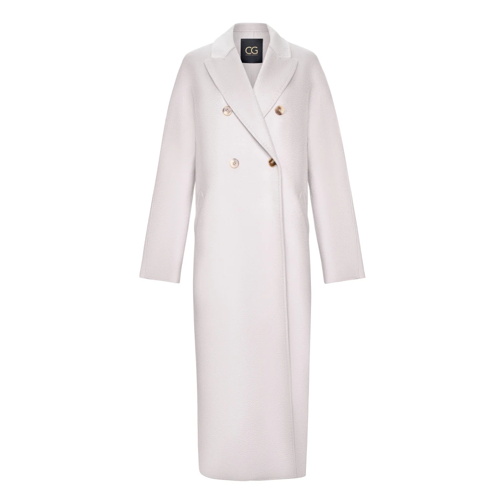 Cesare Gaspari Klassieke Luxe Lange Jas Rosie Wit Gray Dames