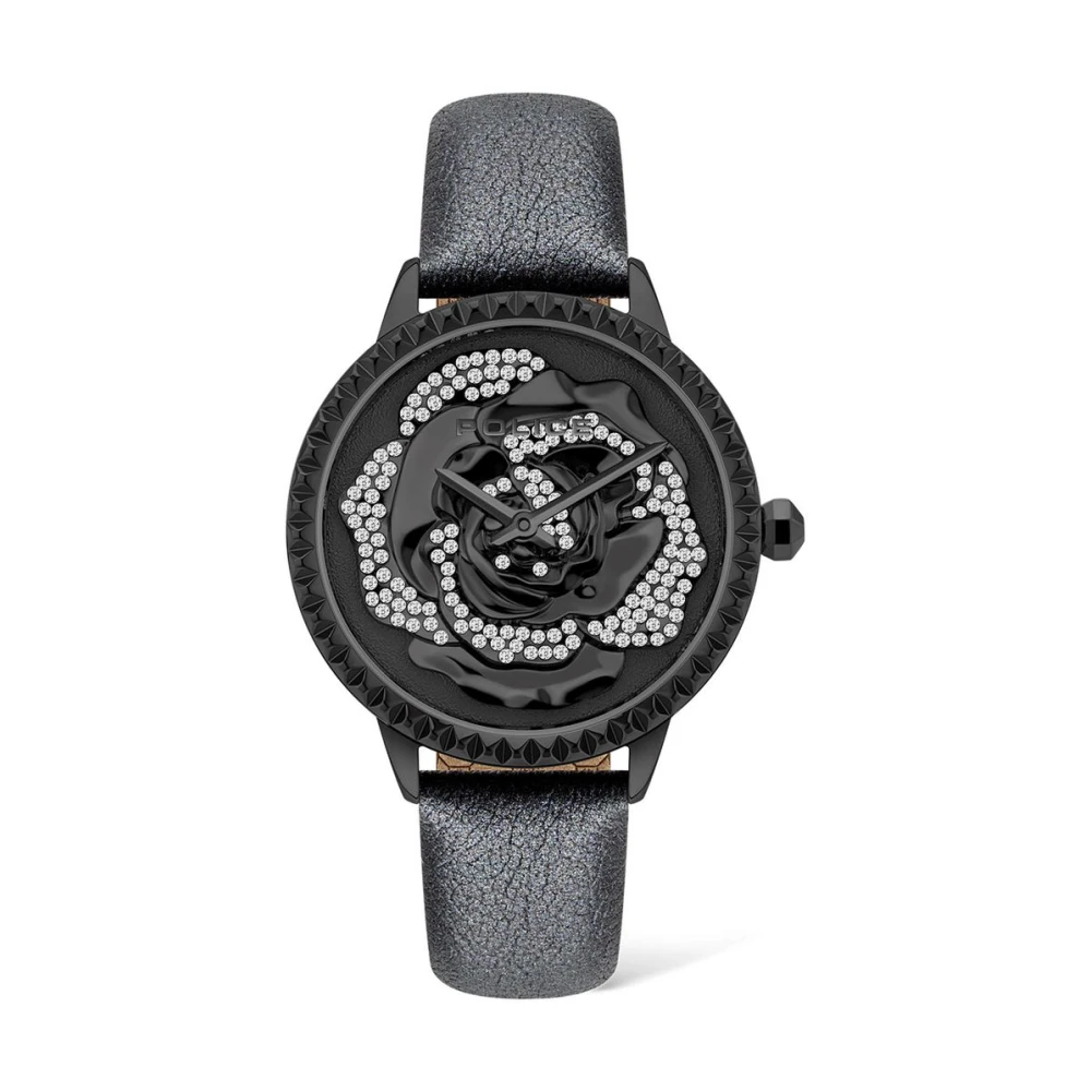 Police Women's Black Leather Quartz Analog Watch