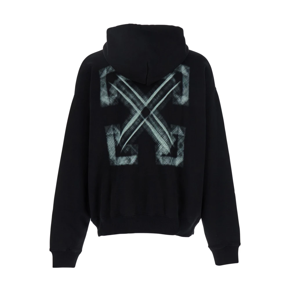 Off White Zwarte hoodie met groot logo print Black Heren