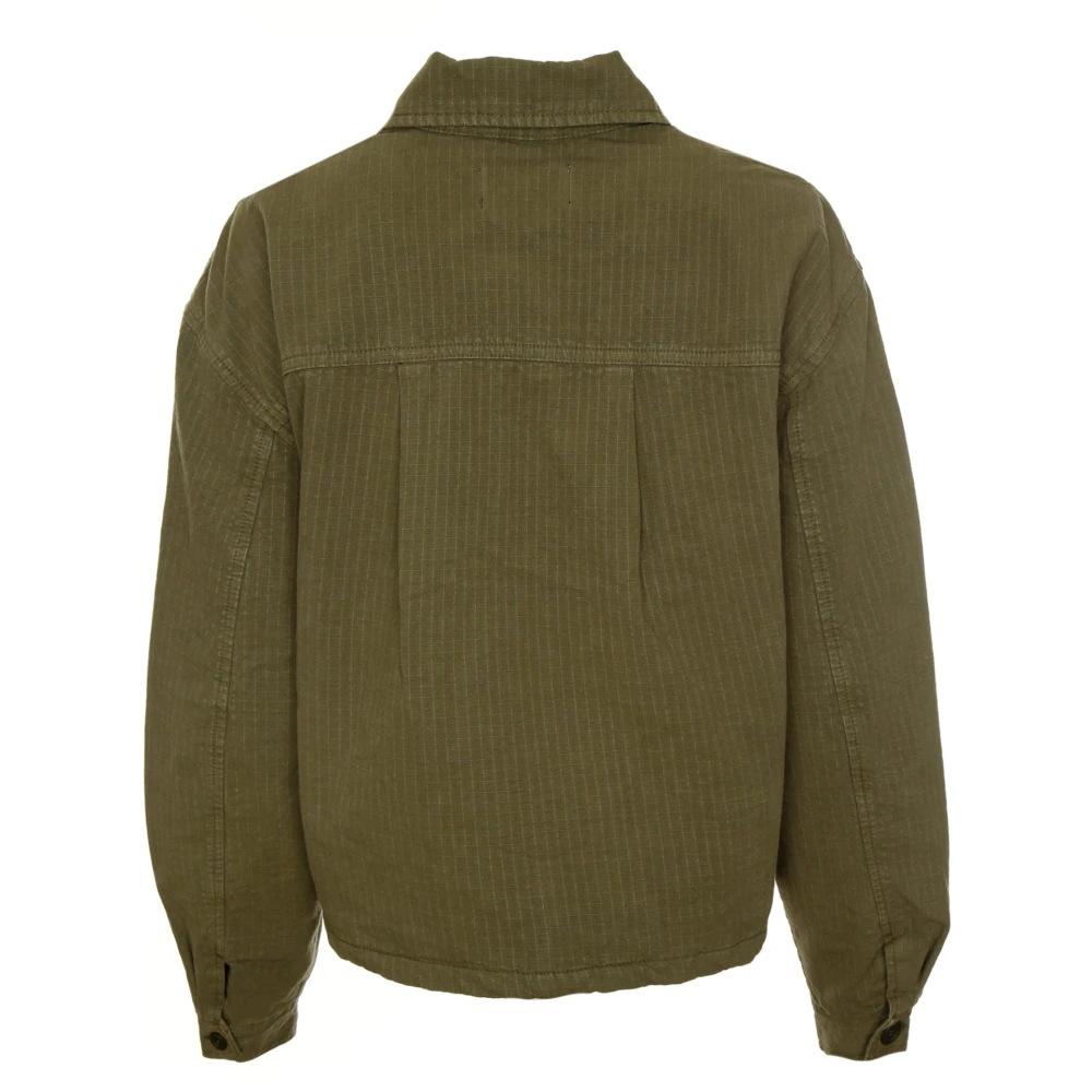 American vintage Lichtgewicht jas met knoopsluiting Green Dames
