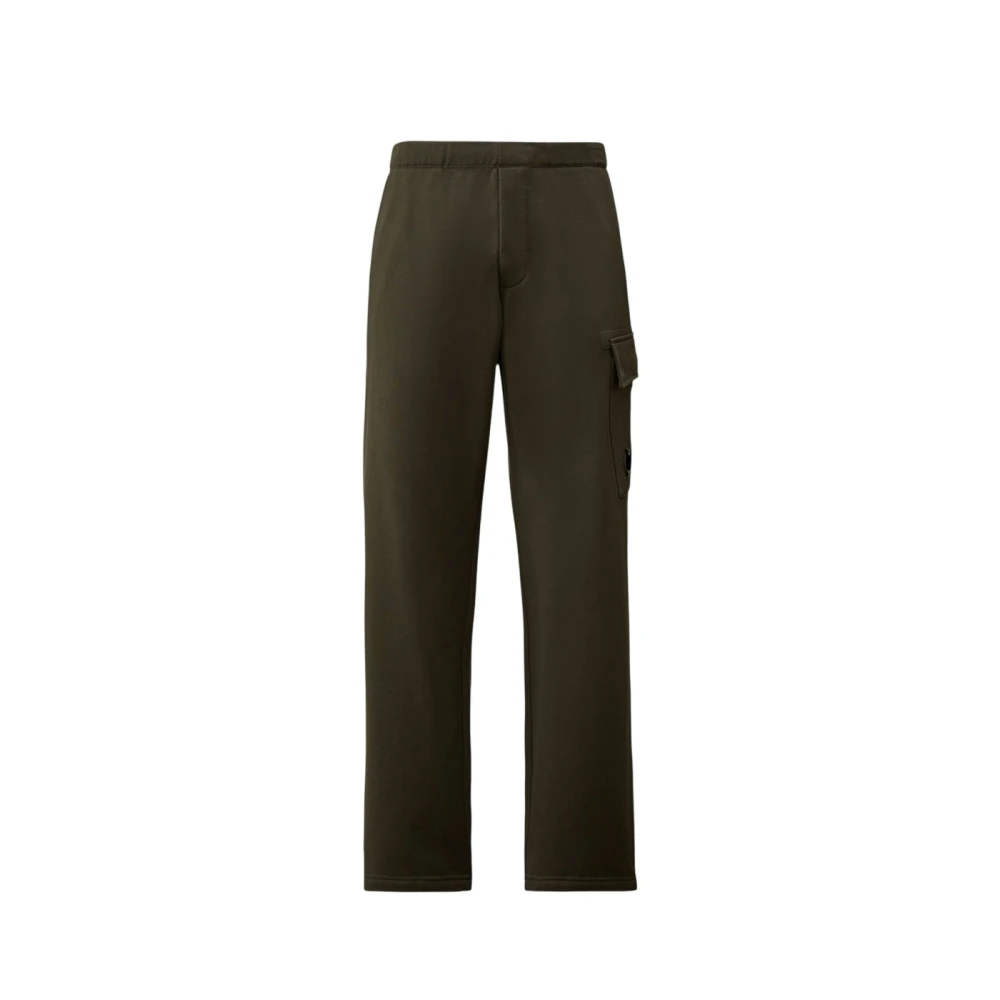 C.p. Company Men's Green Straight Trousers, Xs, Cargo Jogger Trousers With Lens Pocket