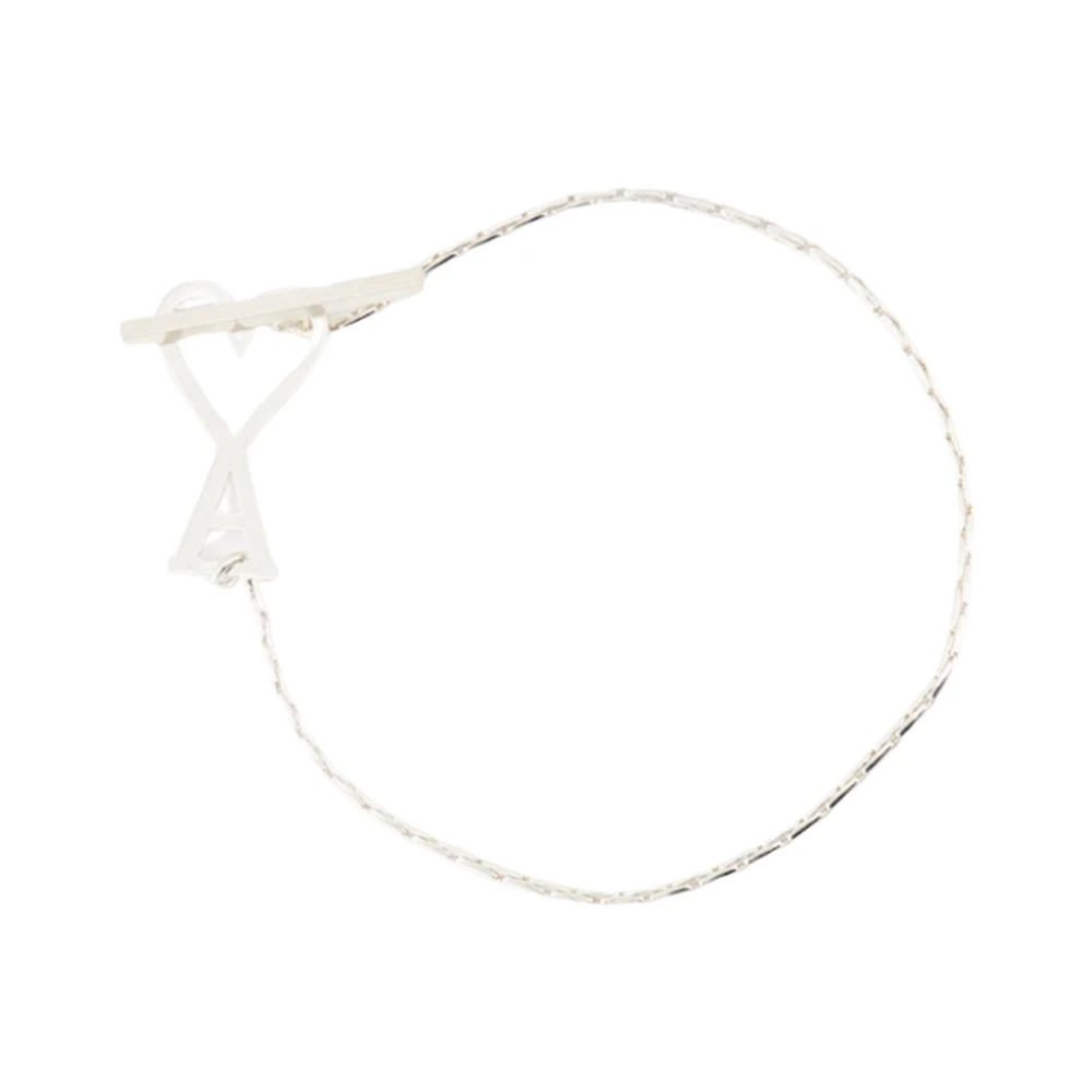 Ami Paris Women's Gray Ami De Coeur Chain Bracelet