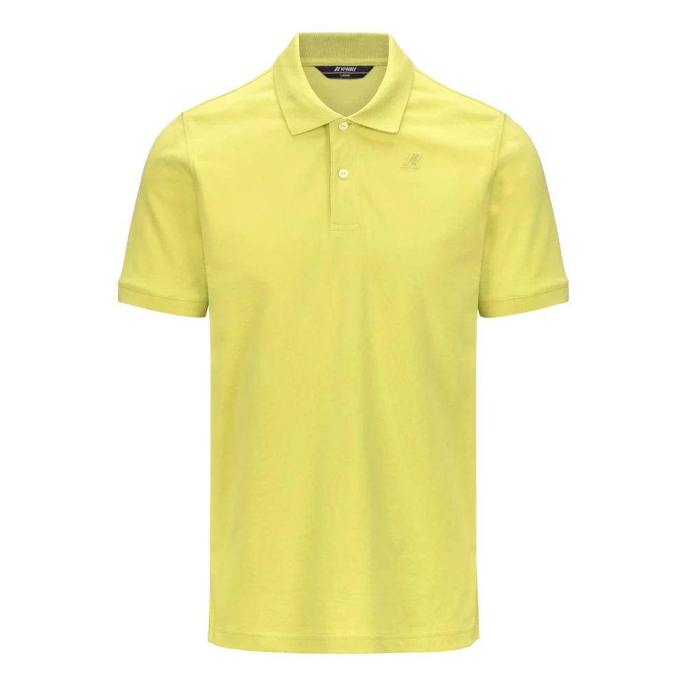 K-Way Mannelijk Geel Tops Heren, L, Leer, Amedee Pique Slim