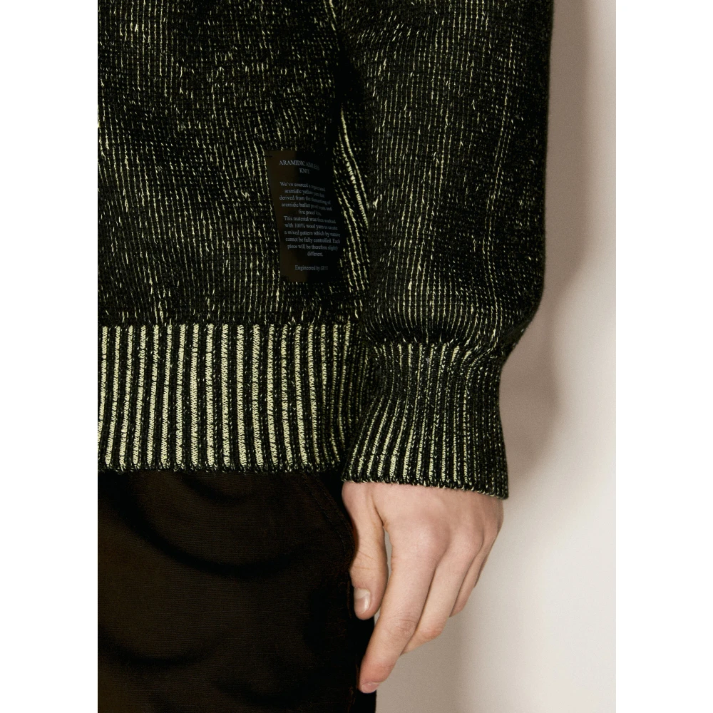 Gr10K Gezellige Crewneck Gebreide Trui Green Heren