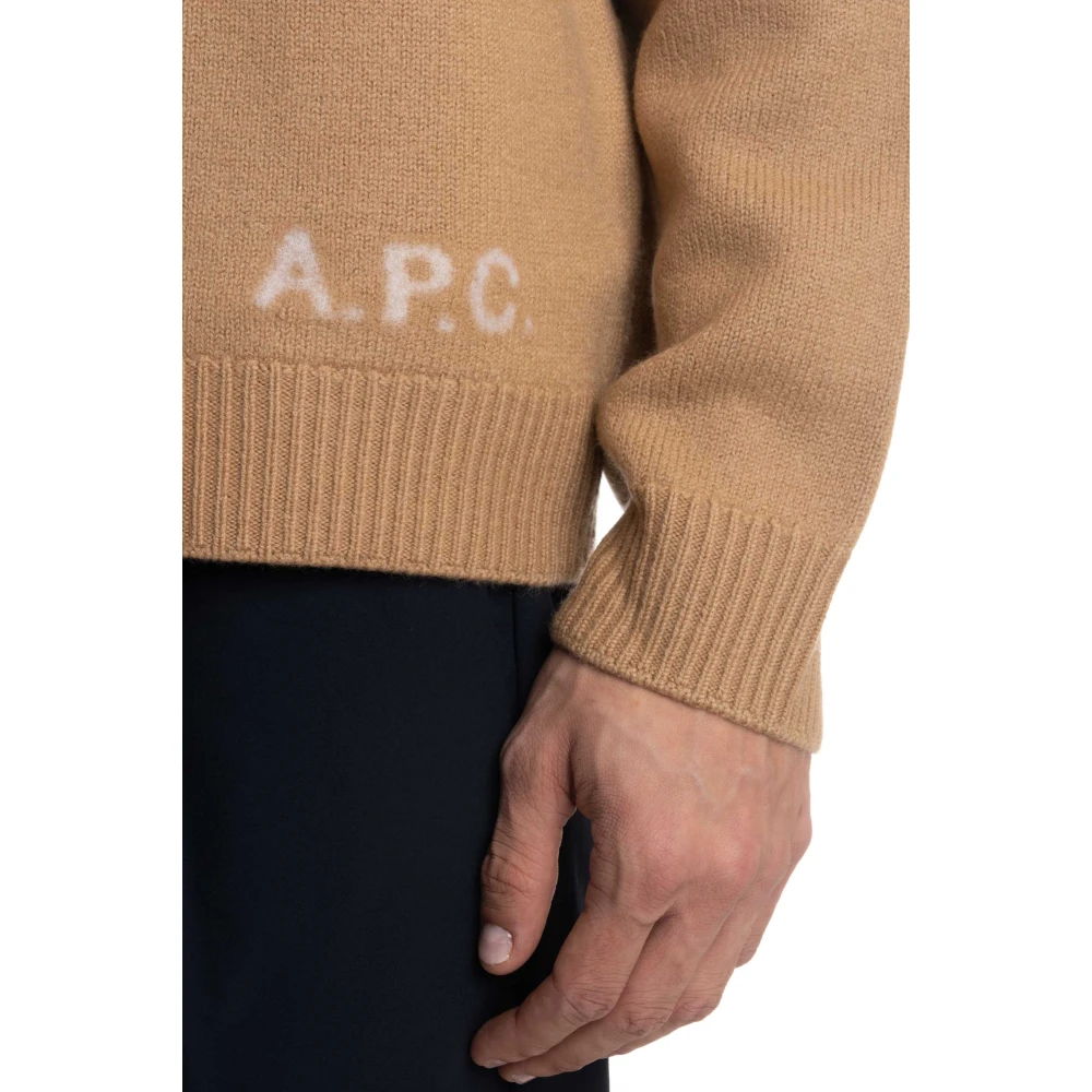 A.p.c. Zachte warme en dikke trui Brown Heren
