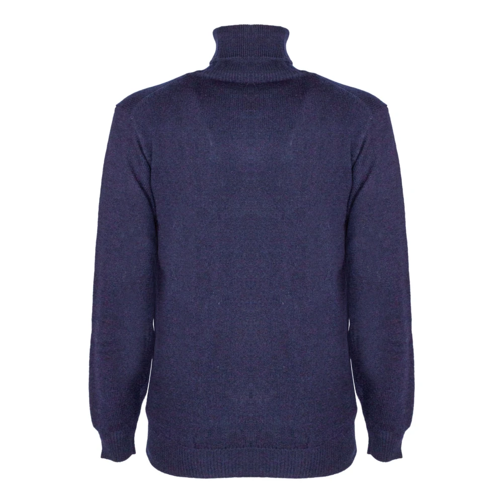 Amaránto Blauwe Wol Kasjmier Trui Hoge Hals Blue Heren