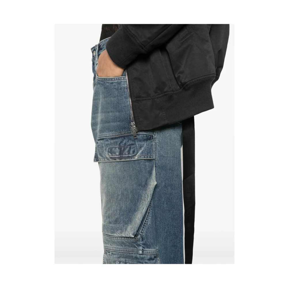 Rick Owens Indigo Blauwe Cargo Jeans Blue Heren