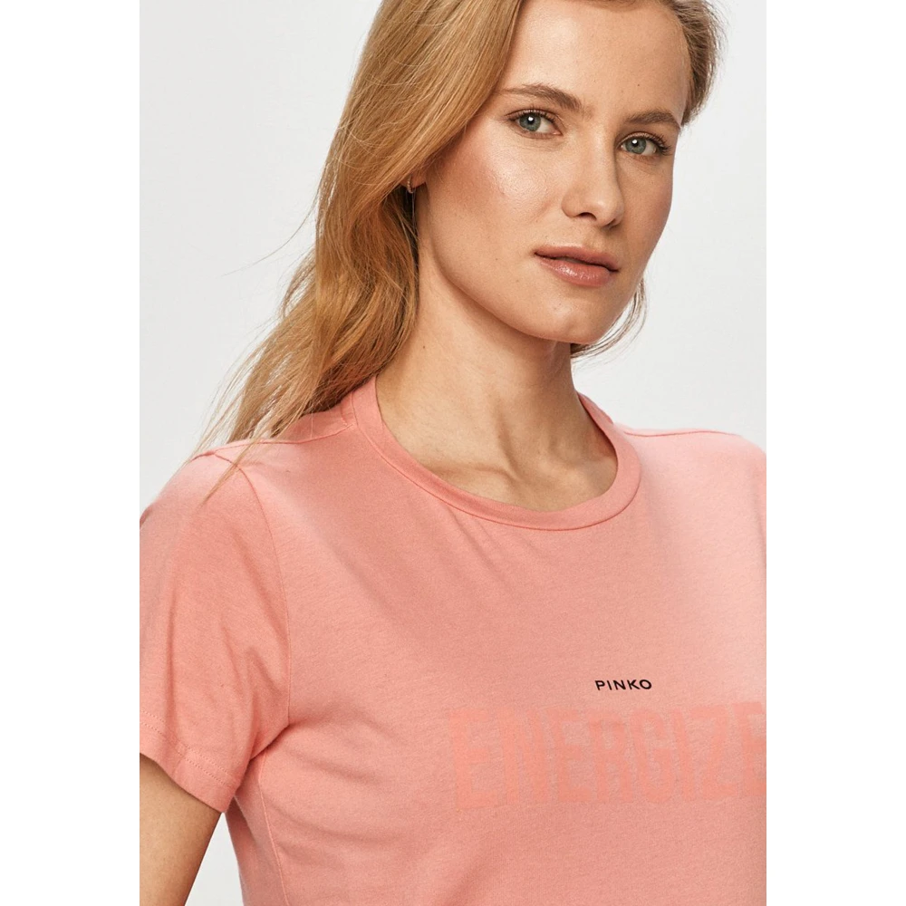 pinko Katoenen Jersey T-shirt Orange Dames