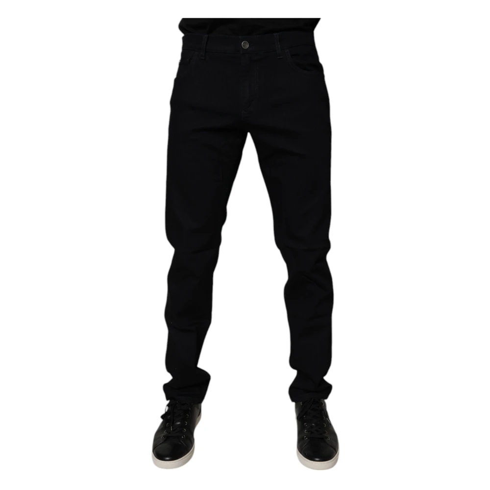Dolce & Gabbana Men's Black Slim Fit Denim Jeans - Slim Fit Jeans - L - Jeans