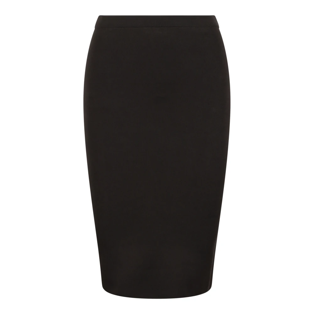 Saint Laurent Viscose Gebreide Kokerrok Black Dames