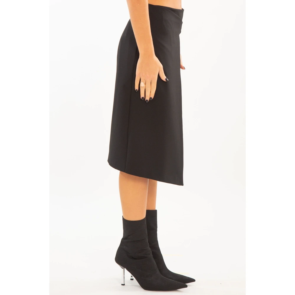 pinko Elegante Longuette Rok in Zwart Black Dames
