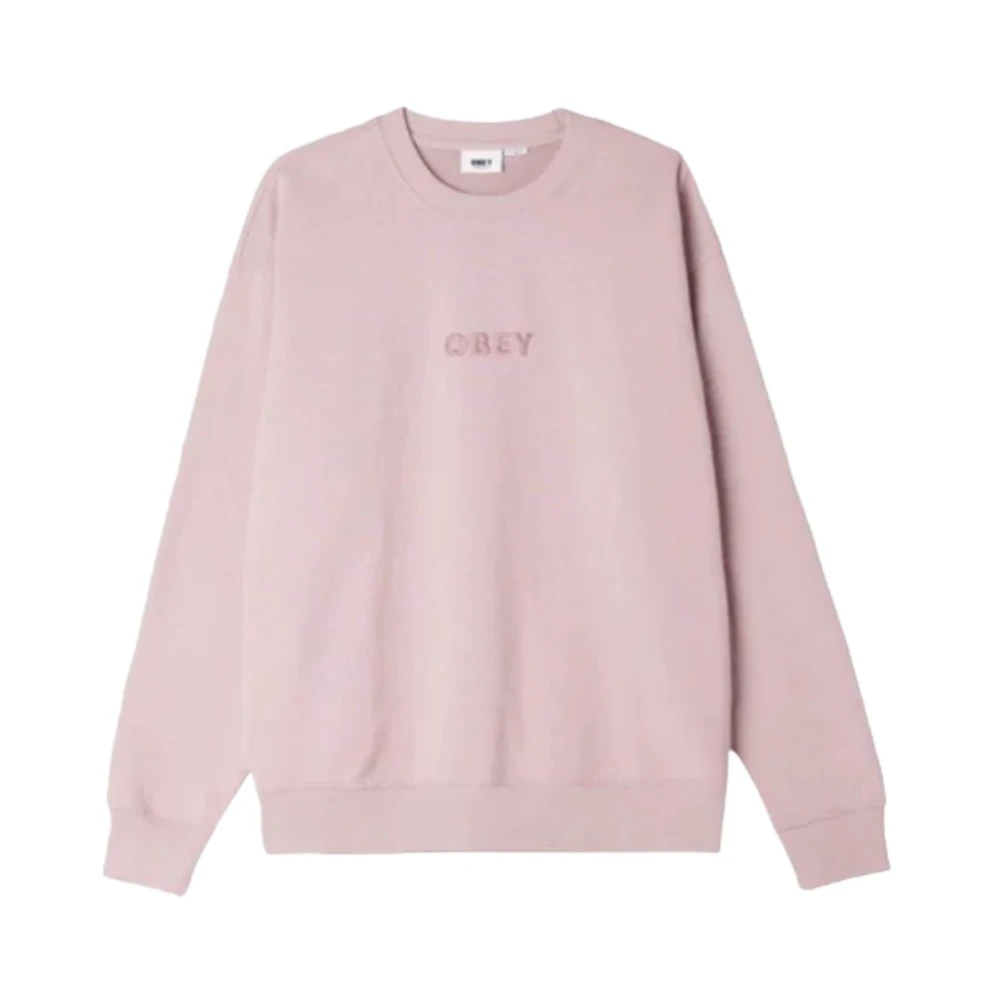 Obey Gerecyclede Crew Sweatshirt Pink Heren