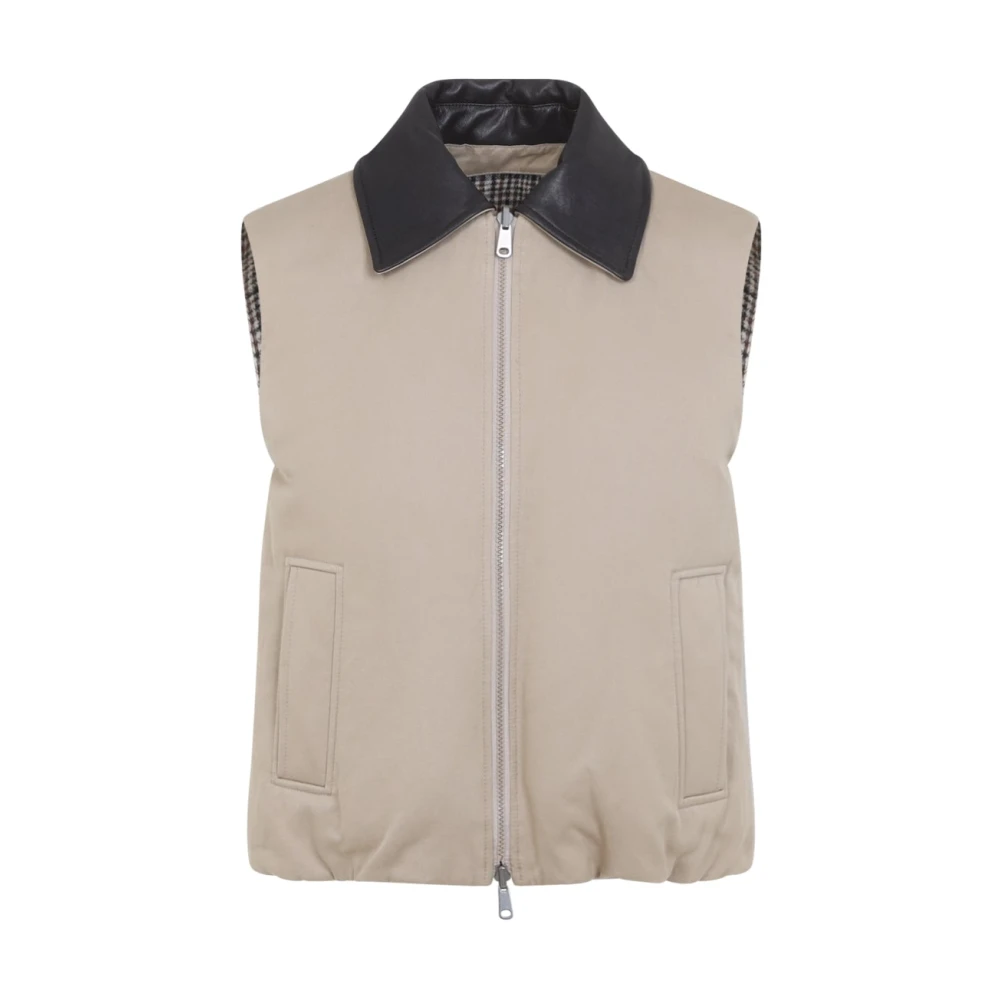 Brunello Cucinelli Beige Waistcoats, Female, S, Padded Reversible Vest