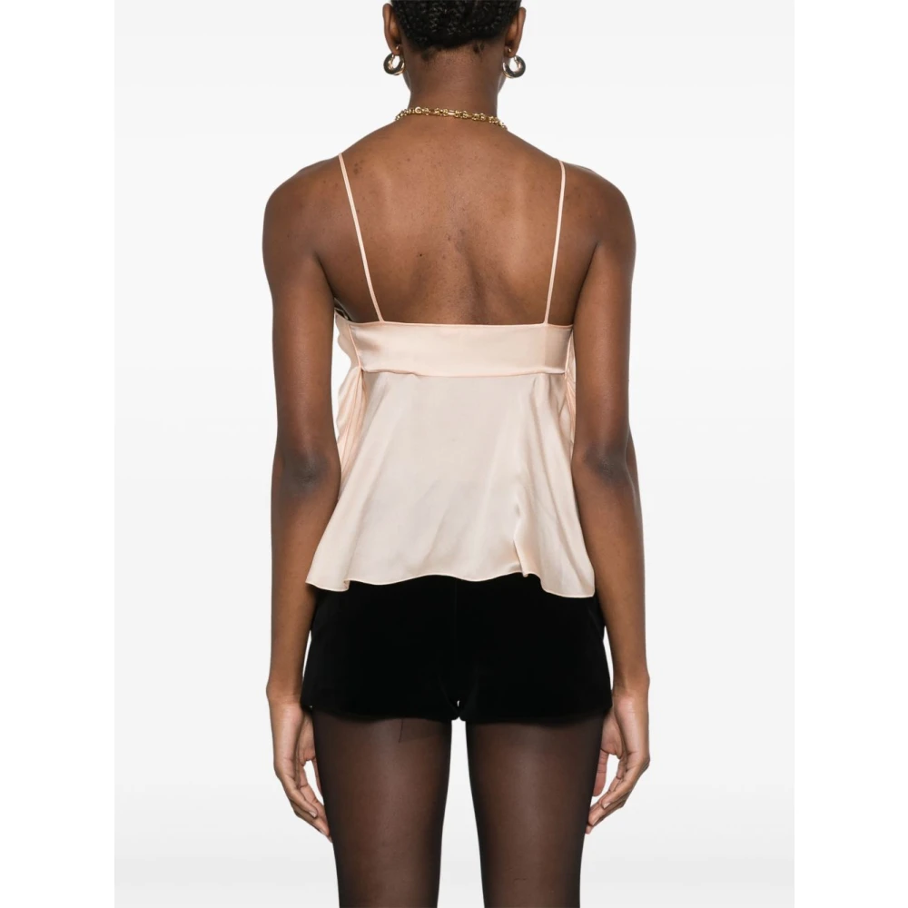 Chloé Poederroze Gerimpelde Top met Strik Pink Dames