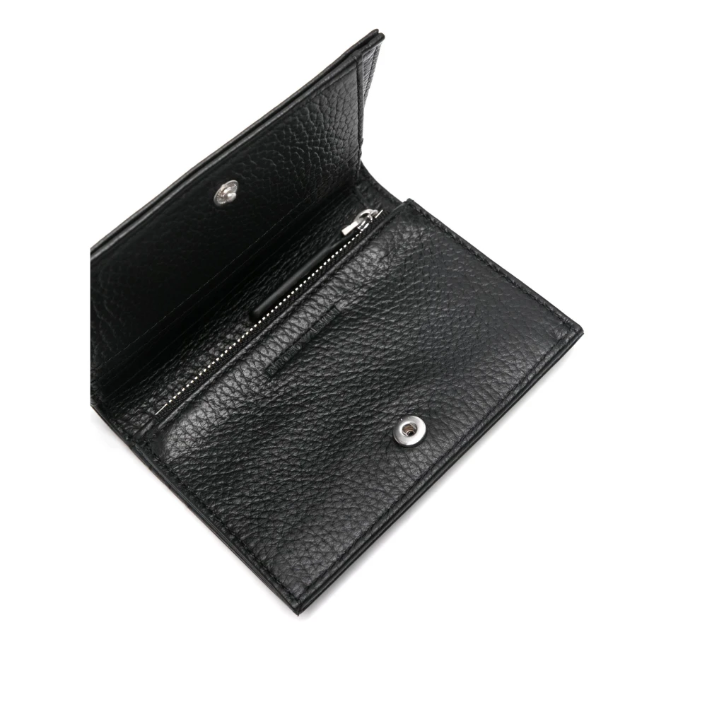 Emporio Armani Slanke leren portemonnee met RFID-bescherming Black Heren