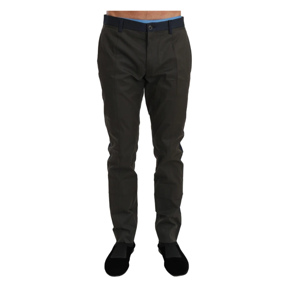 Dolce & Gabbana Gray Slim-Fit Trousers - Grey- High-Quality Discounted - Male - Slim-Fit Trousers - Xs - Trousers