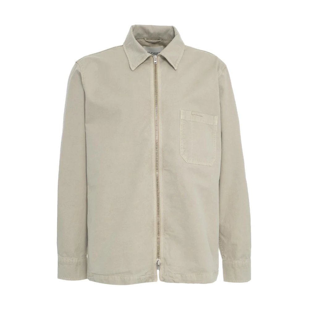 Closed Grijze Overshirt met Shirtstijl Kraag Gray Heren