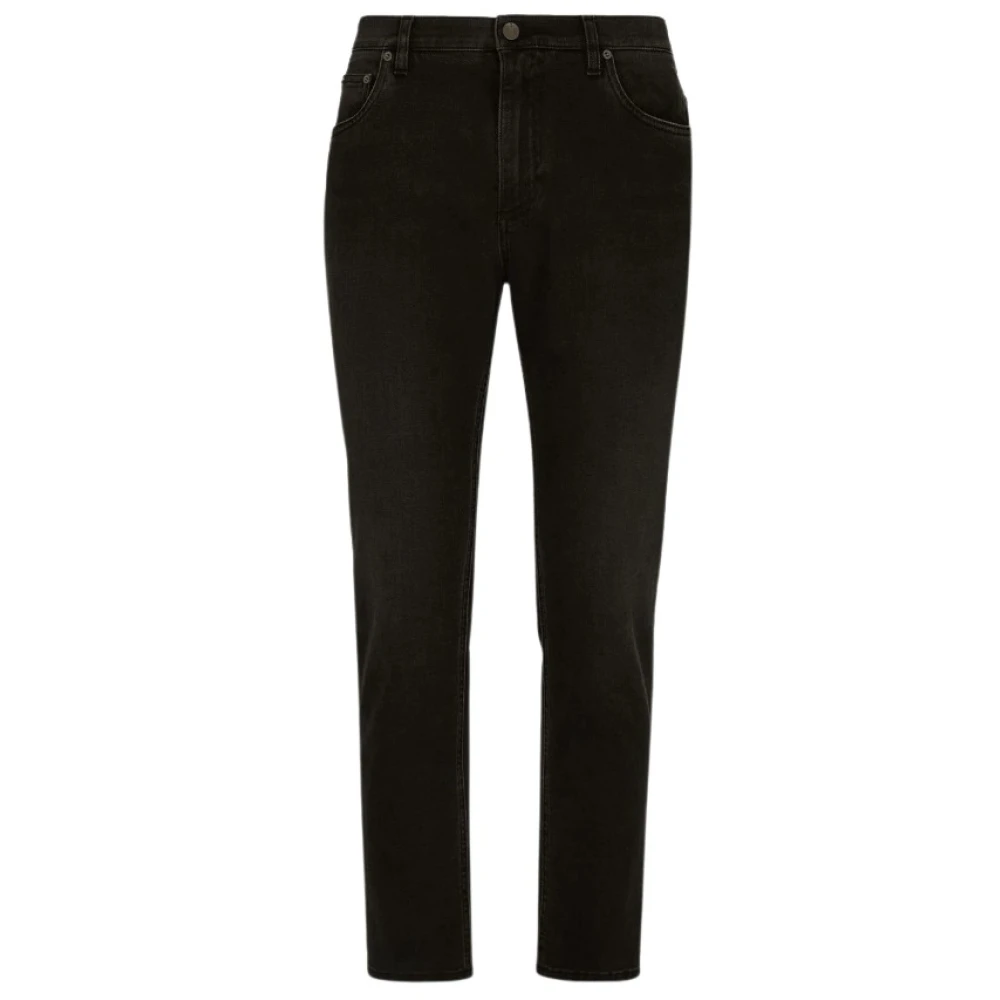 Dolce & Gabbana Moderne Zwarte Tapered Jeans Black Heren