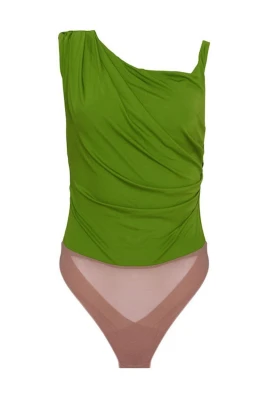 Bodysuit i jerseytyg med juveldetalj på axeln