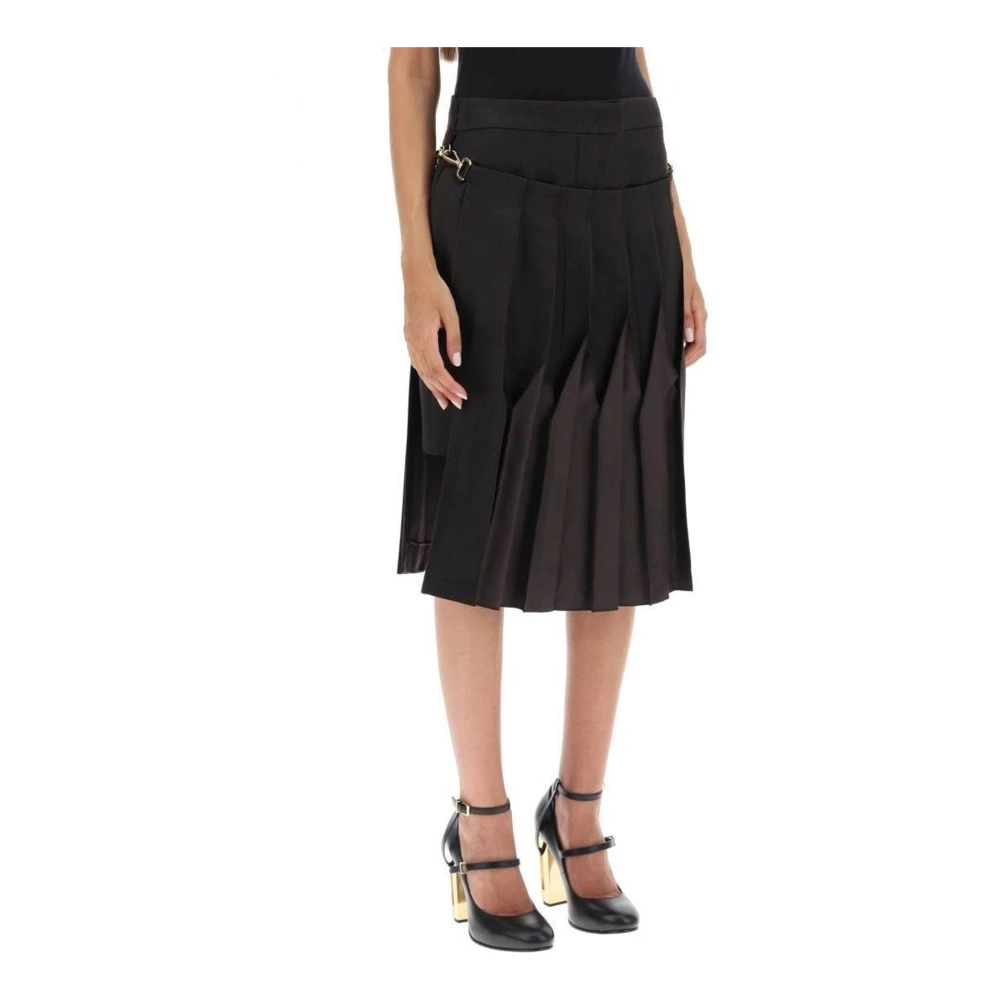 Fendi Zijden gewassen rok met afneembaar paneel Brown Dames