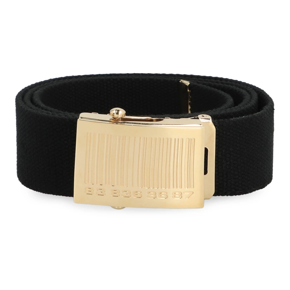Vetements Logo Canvas Riem Black Heren
