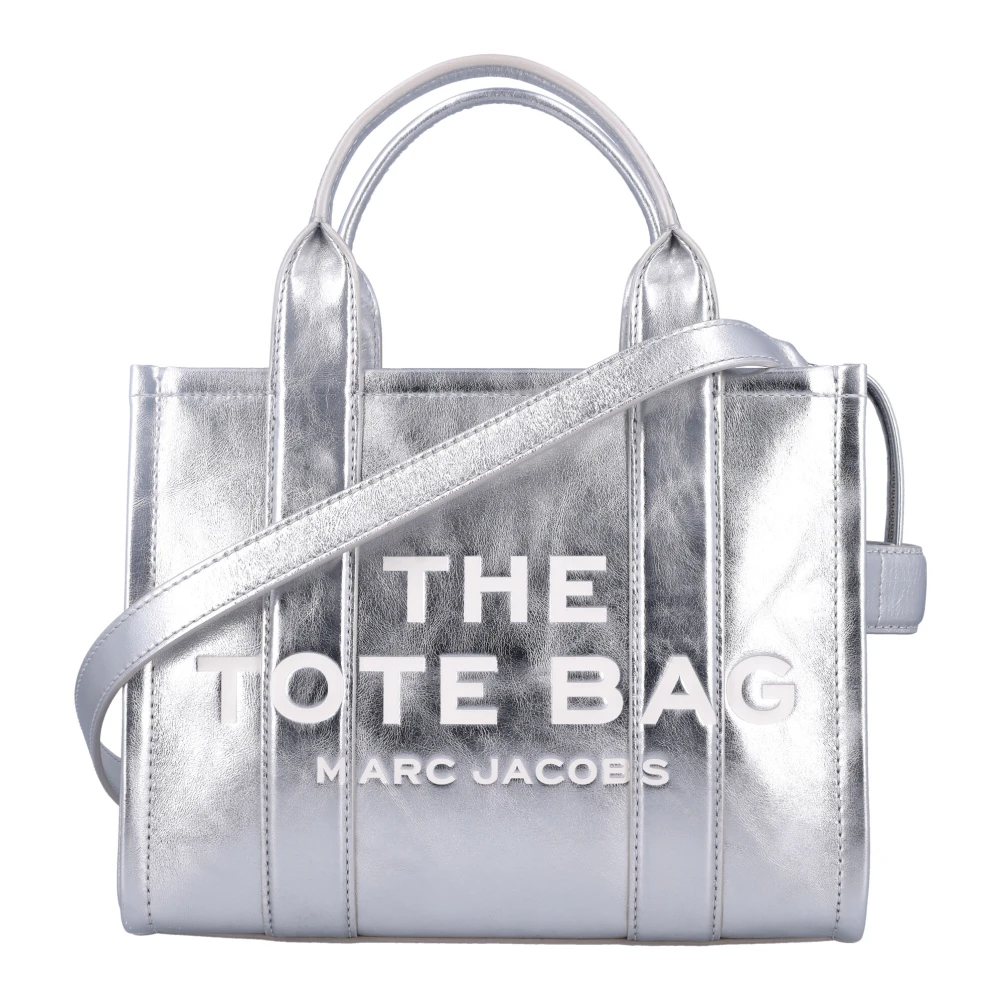 Marc Jacobs Elegant Metallic Tote Väska Silver Gray, Dam