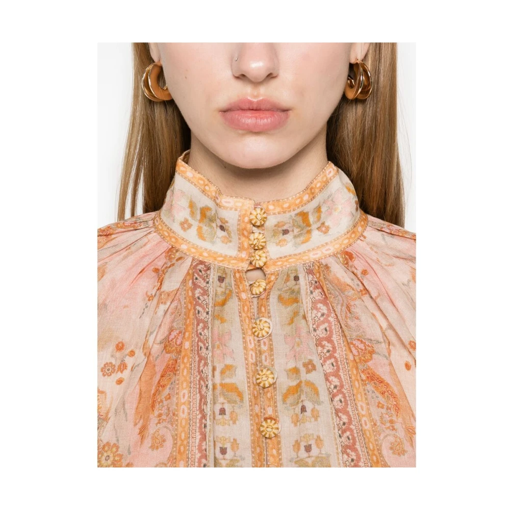 Zimmermann Acacia Print Knoopblouse Multicolor Dames