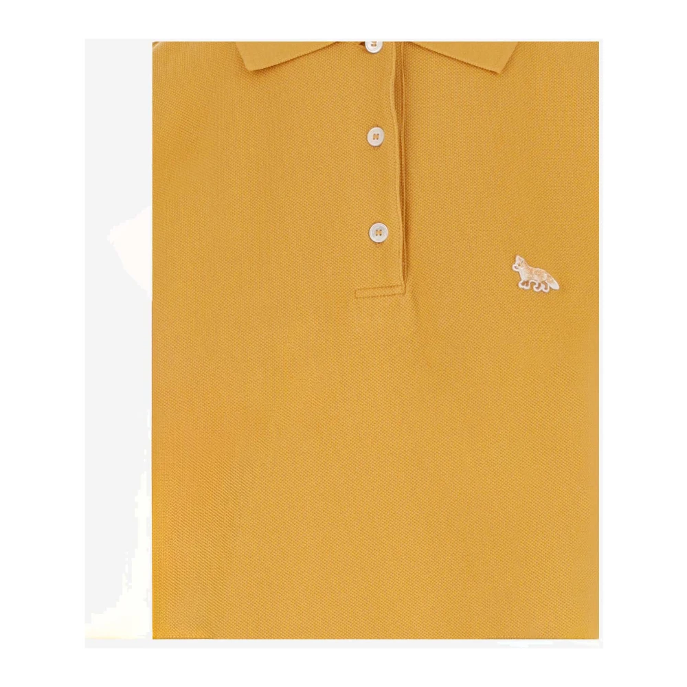 Maison Kitsuné Katoenen Polo Shirt met Logo Detail Yellow Dames