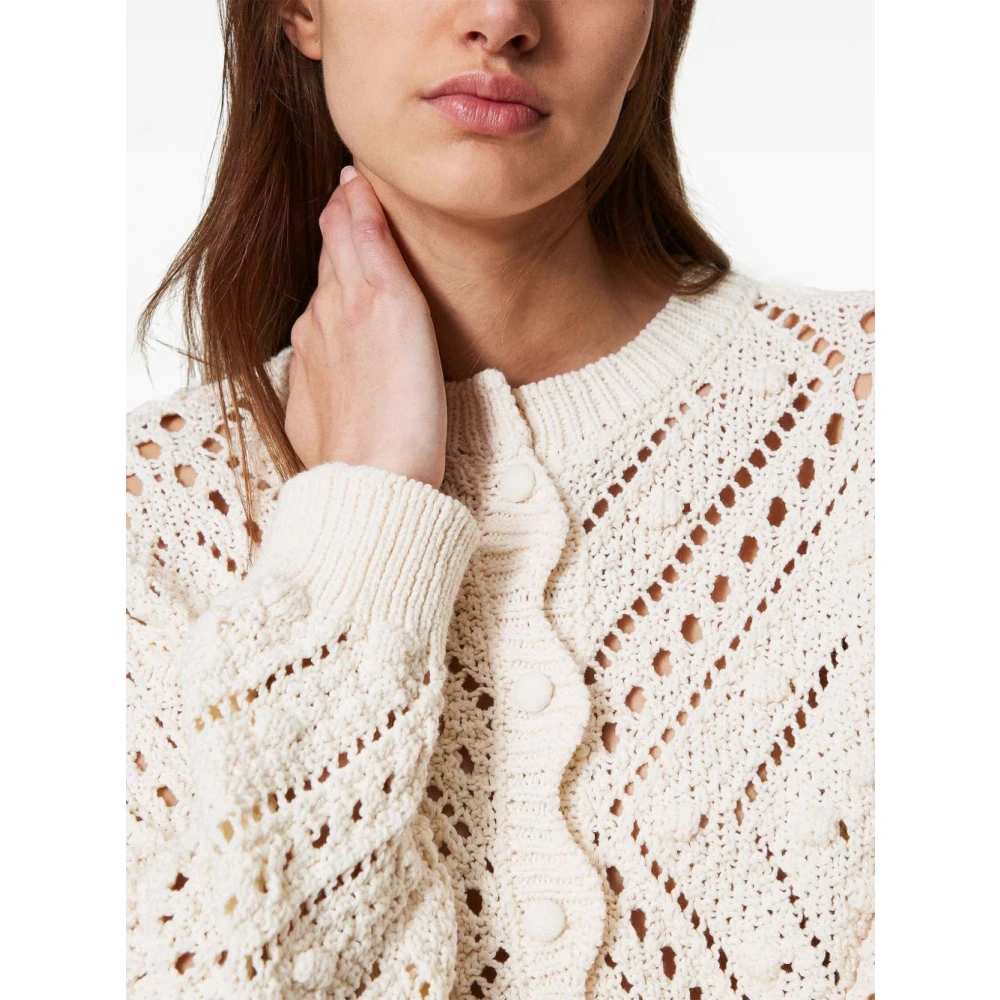 Twinset Witte Crew Neck Sweaters Beige Dames