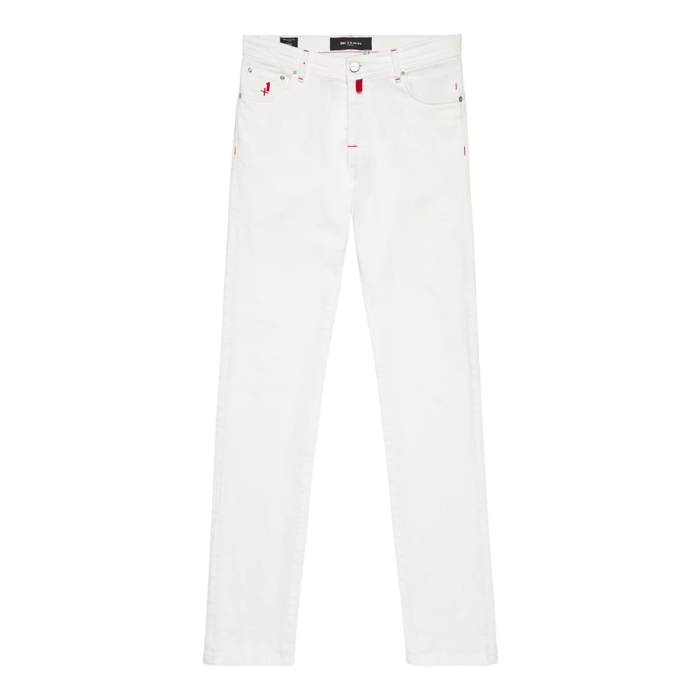 Kiton Slim-Fit Witte Denim Jeans White Heren