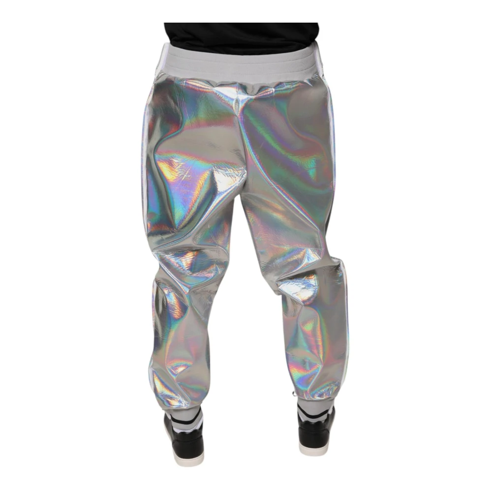Dolce & Gabbana Iridescent Logo Jogger Sweatpants Gray Heren