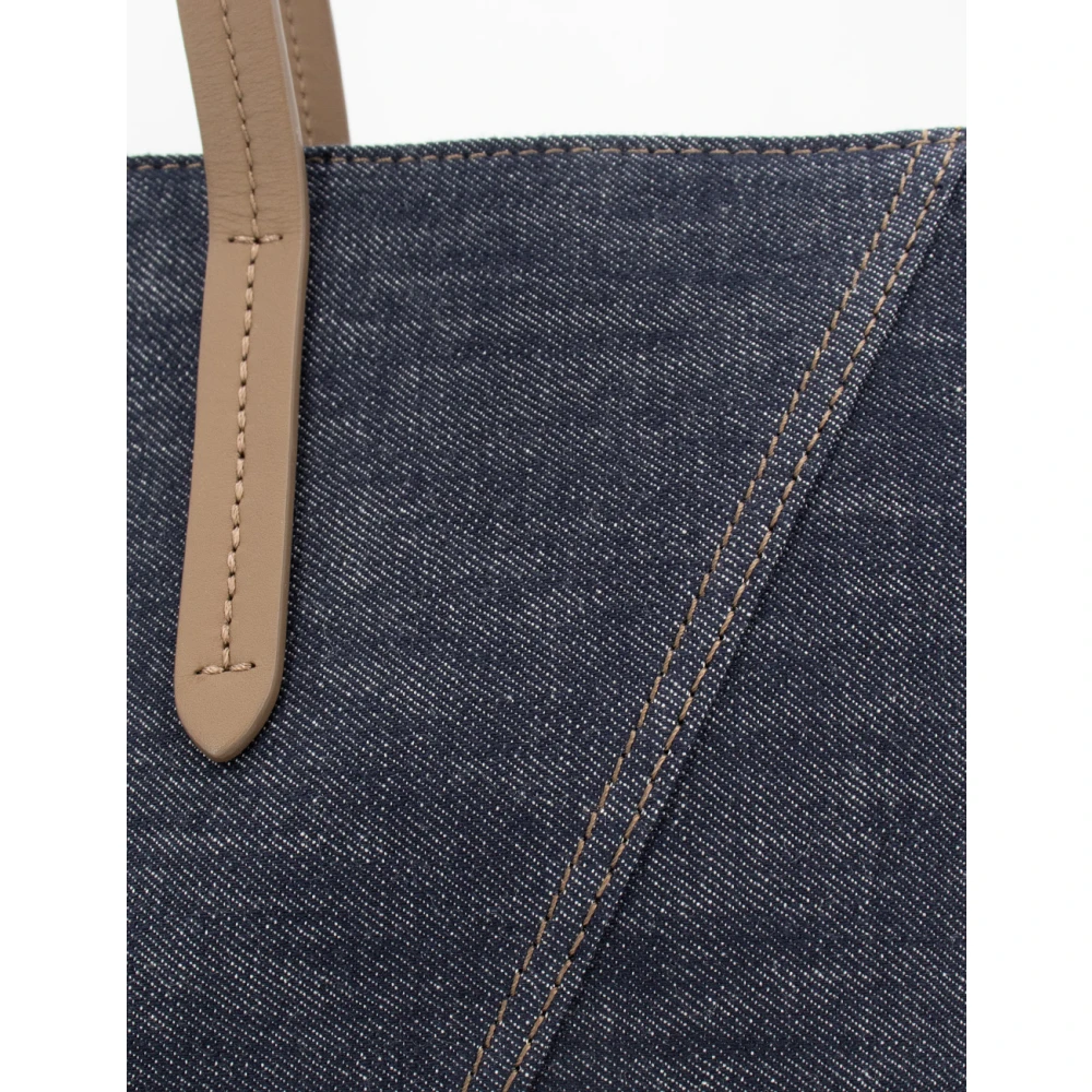 BRUNELLO CUCINELLI Compacte katoenen tas met geometrische silhouet Blue Dames