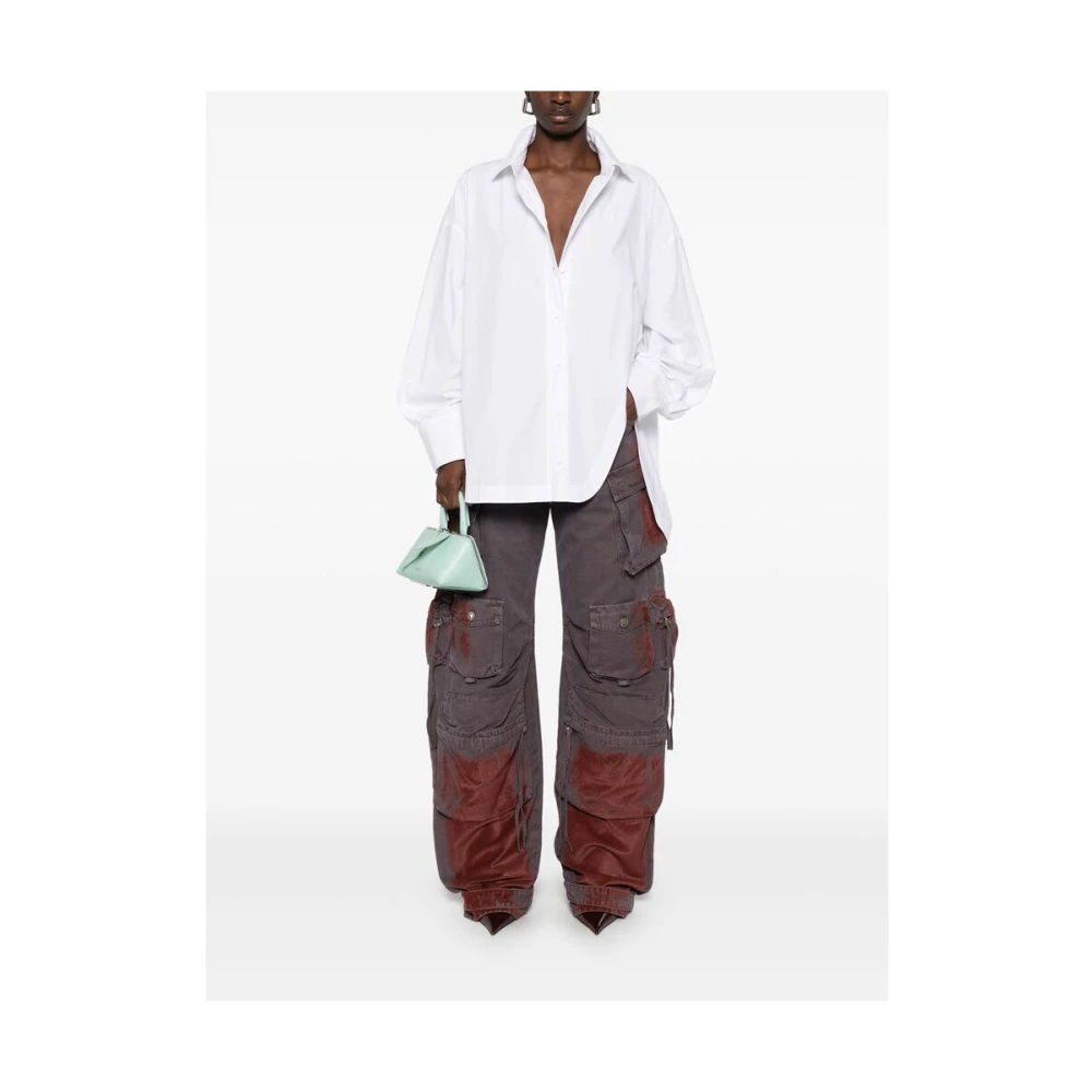 The Attico Witte Button-Up Shirt met Cut-Out Details White Dames