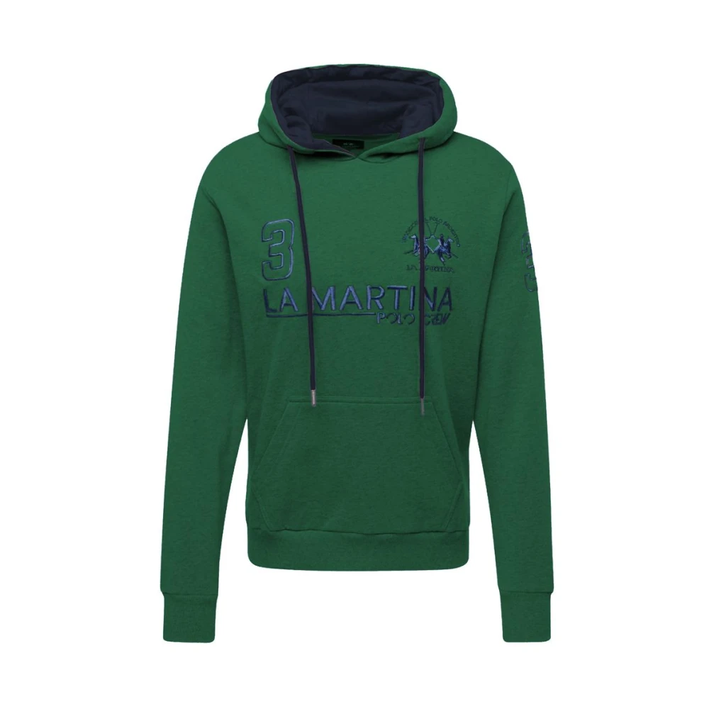 LA MARTINA Elegante groene katoenen hoodie Green Heren