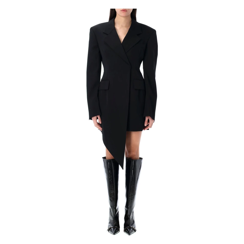 Alexander wang Zwarte Asymmetrische Blazer Minijurk Black Dames