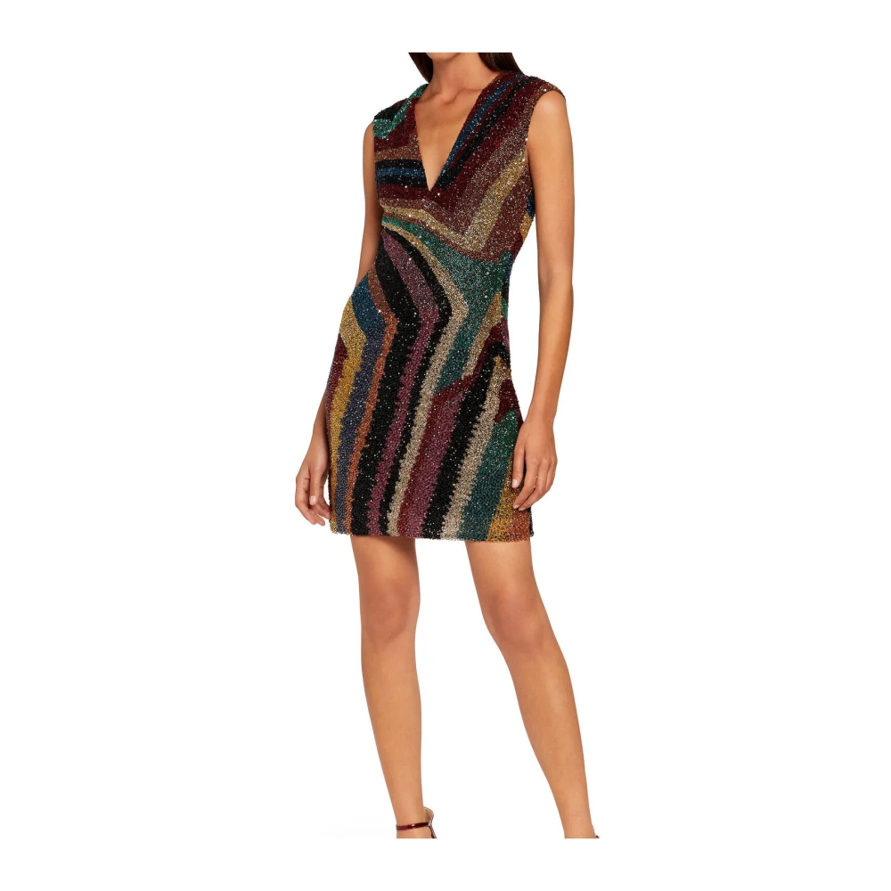 Roberto Cavalli Chameleon Rug Geborduurde Mini Jurk Multicolor Dames
