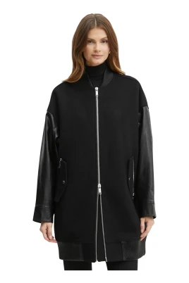 Oversized Bomberjacka i blandmaterial