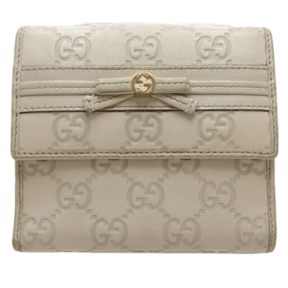 Gucci Vintage Pre-owned Leather wallets Beige Dames