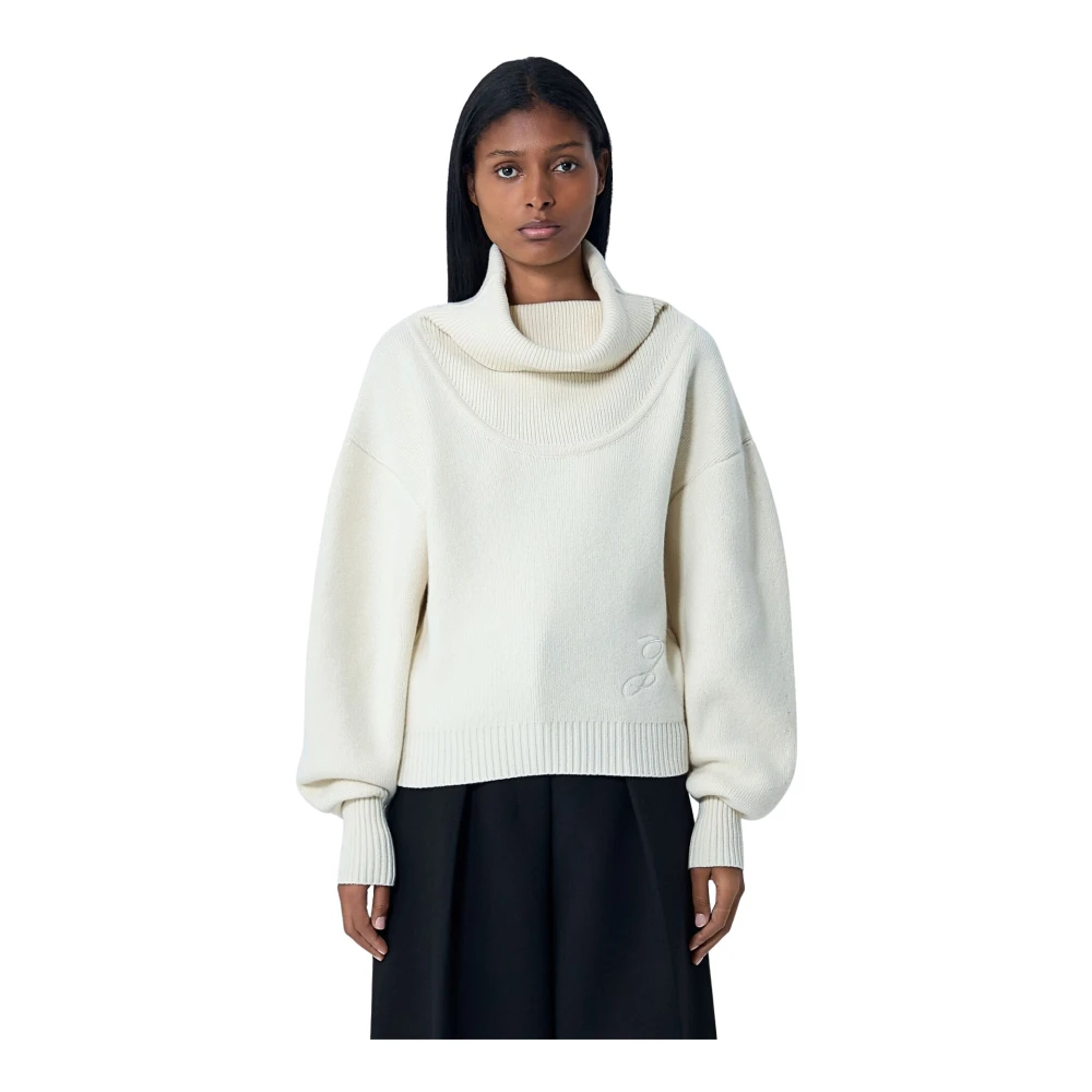Jacquemus White La Maille Pallone Jumper - Female - Turtlenecks - S - Knitwear