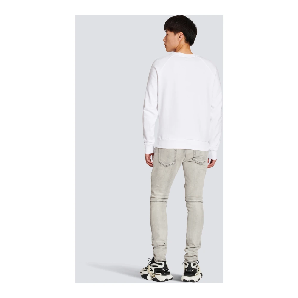 Balmain Katoenen bedrukte logo-sweatshirt White Heren