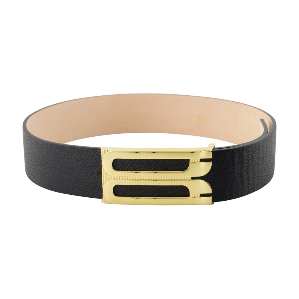 Victoria Beckham Women's Black Leather Jumbo Belt - Stylish - Belts - 70 Cm - Accessories