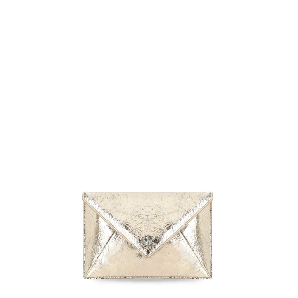 Vivienne Westwood Gouden leren clutch met Orb-logo Yellow Dames