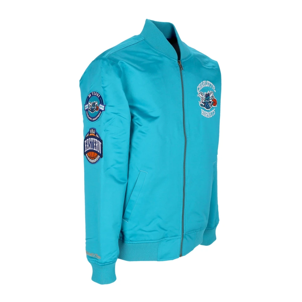 Mitchell & Ness Charlotte Hornets NBA Bomberjack Lichtgewicht Satijn Blue Heren