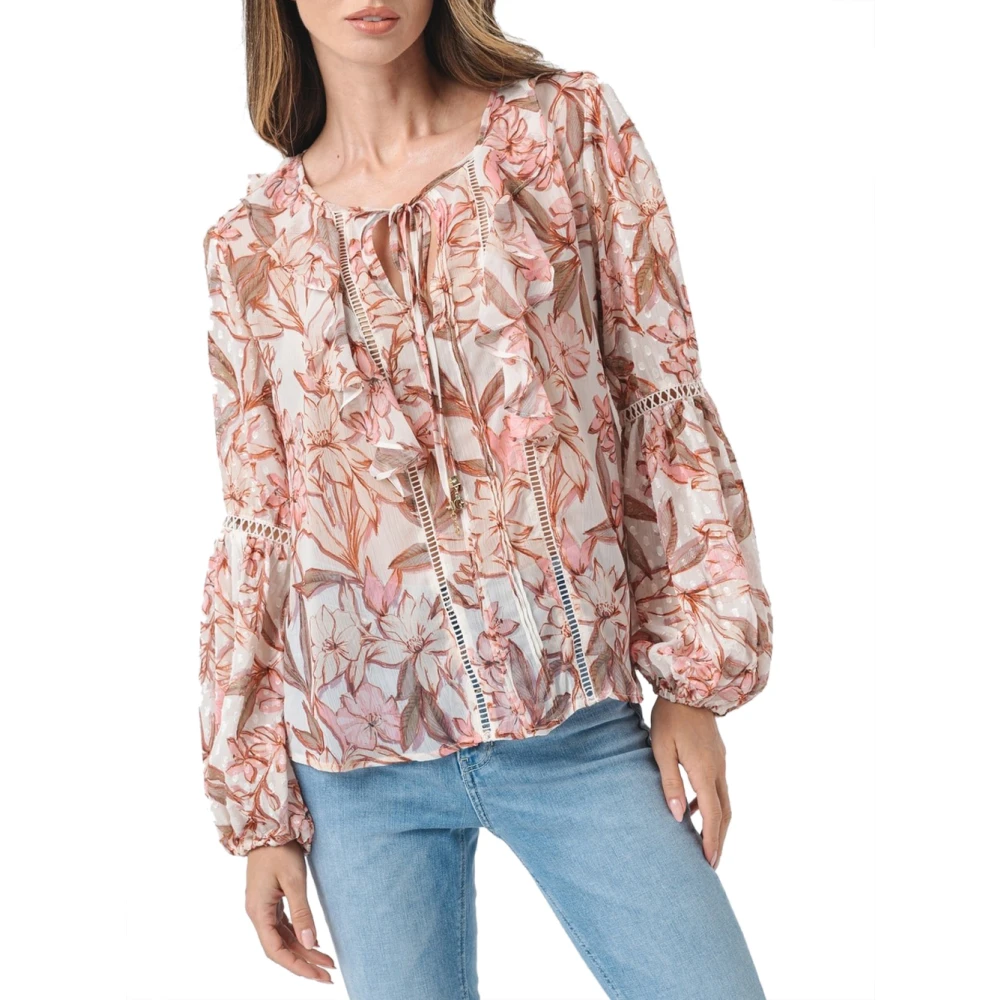 Guess Bloemen Chiffon Blouse voor Vrouwen Multicolor Dames