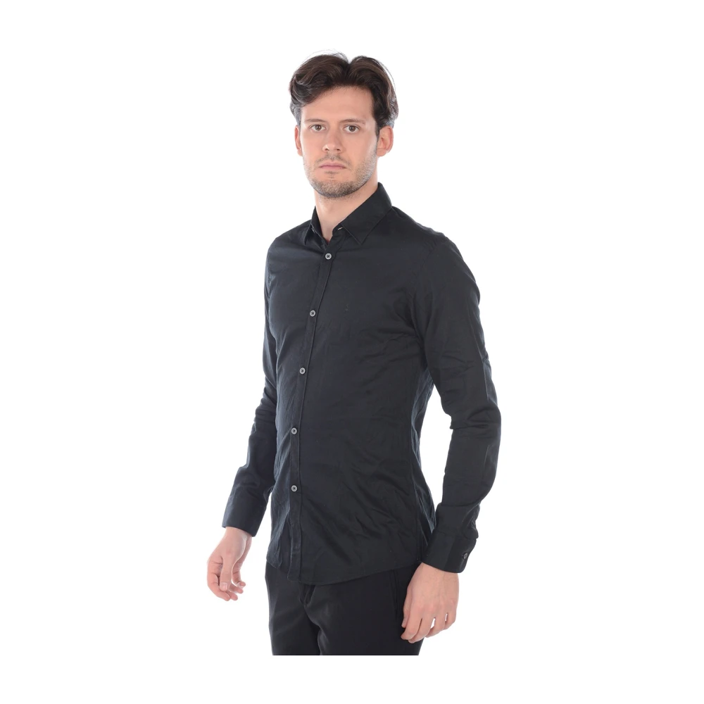 Daniele Alessandrini Casual Button-Up Overhemd Black Heren