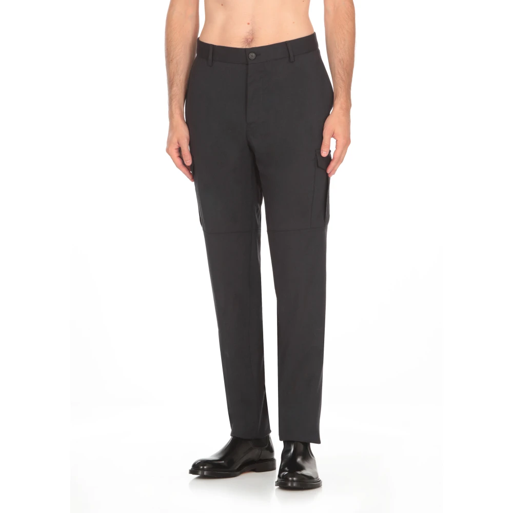 PESERICO Blauwe Wollen Cargo Broek Blue Heren