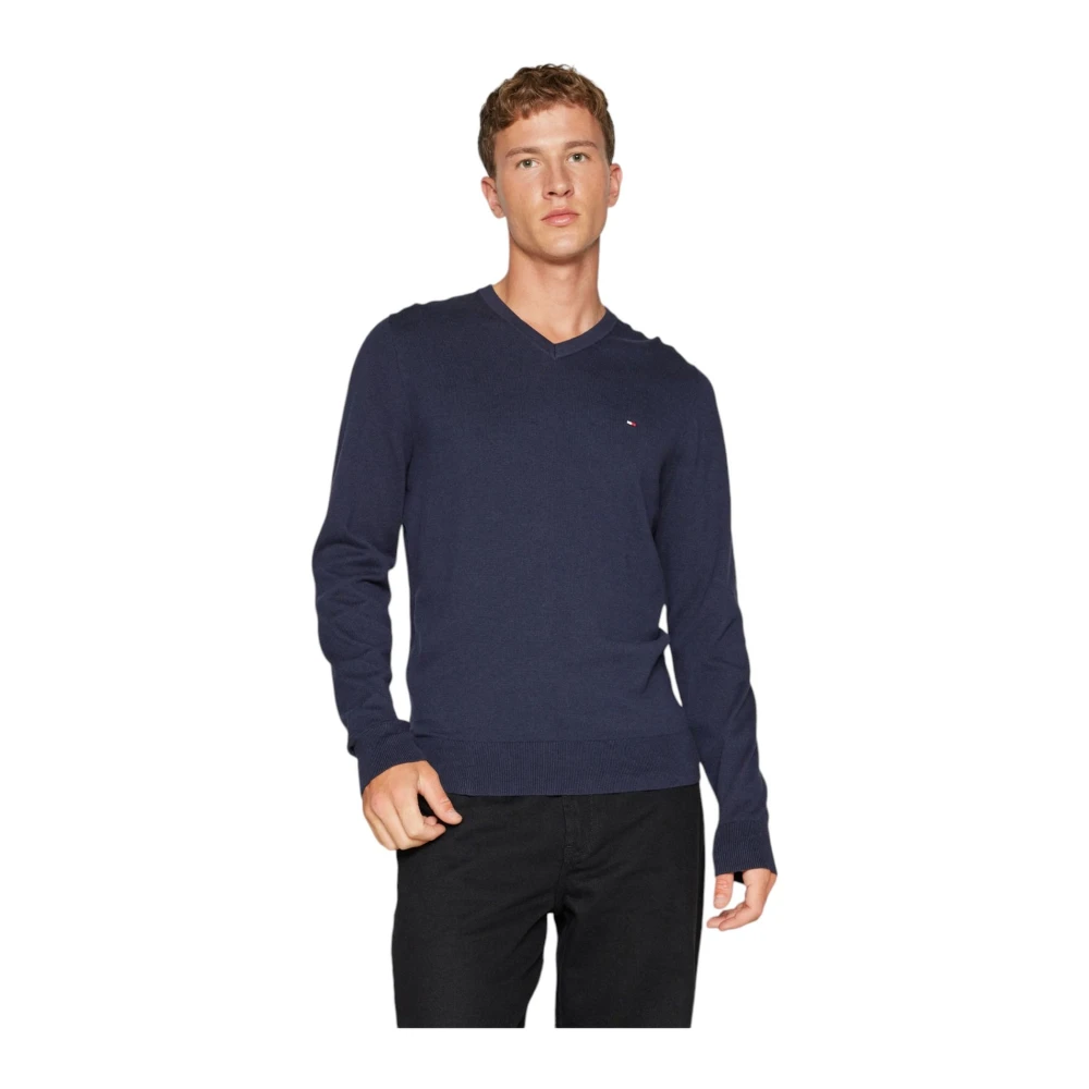 Tommy Hilfiger V-hals Trui Blue Heren