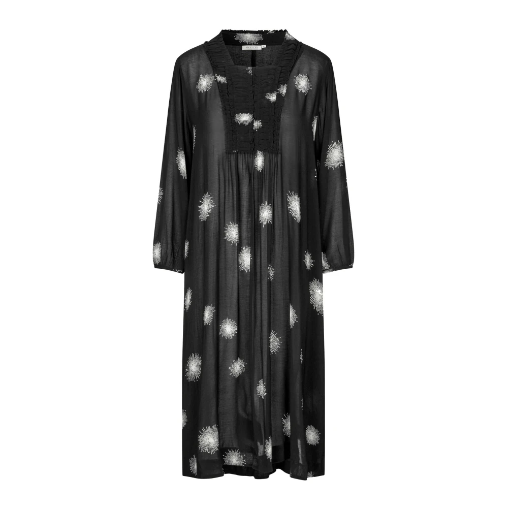 Masai Artistieke Polka Dot Jurk Zwart Black Dames